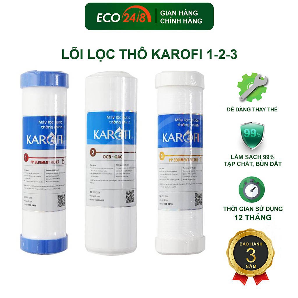 Bộ 3 lõi lọc thô 1-2-3 Karofi