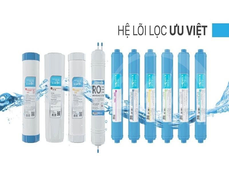 Máy sở hữu hệ thống lõi lọc 10 cấp đảm bảo nguồn nước lọc tinh khiết