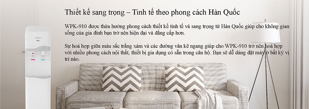 Máy lọc nước có thiết kế sang trọng, bắt mắt phù hợp với mọi không gian