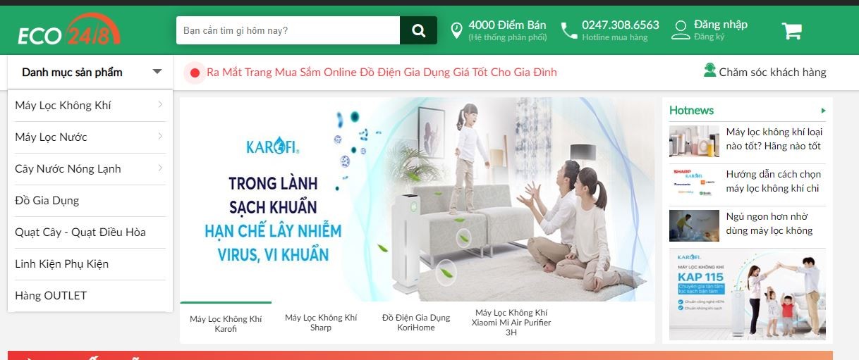 Eco248 - Địa chỉ cung cấp máy làm sạch không khí uy tín, chất lượng