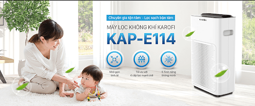 Máy Lọc Không Khí và tạo ẩm Karofi KAP E114 chính hãng